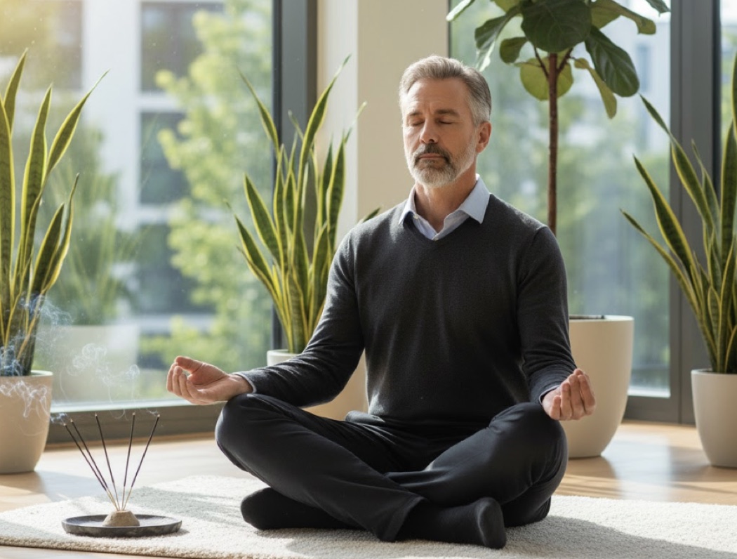 A person meditating
